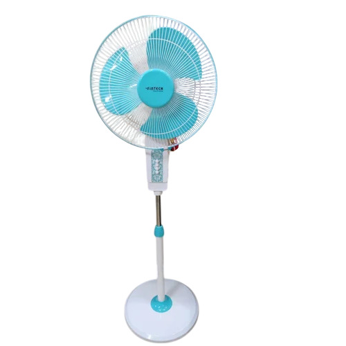 Domestic Pedestal Fan - Color: White And Blue