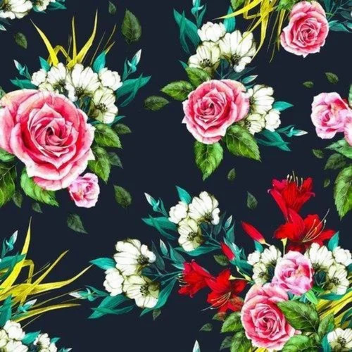 Floral Digital Print Polyester Fabric