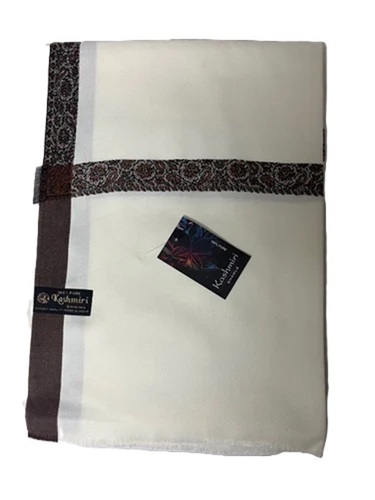Off White Wool Blend Floral Border Shawls