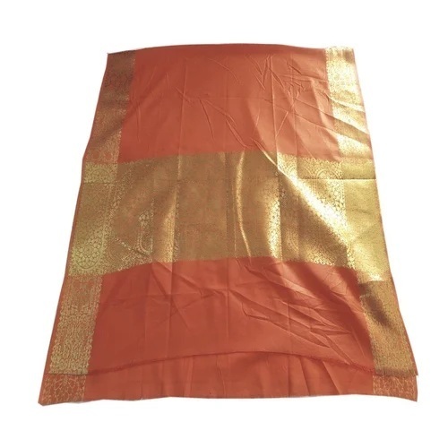 Puja Light Orange Cotton Shawls