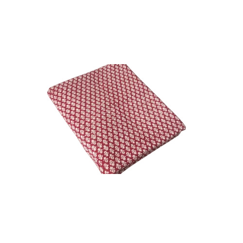 Red Cotton Hand Block Printed Fabric - 100% Cotton Cambric, 1 Meter, Red & White | Printed Pattern, Skin Friendly, Ethnic Wear