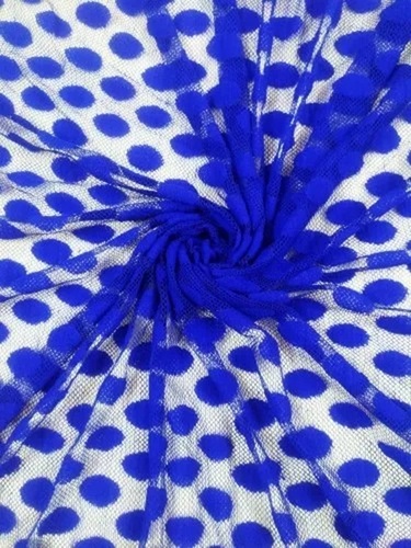 Royal Blue Goli Design Net Fabrics