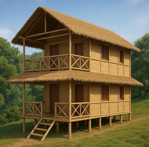 Two-story Prefabricated Bamboo Eco-friendly Cottage