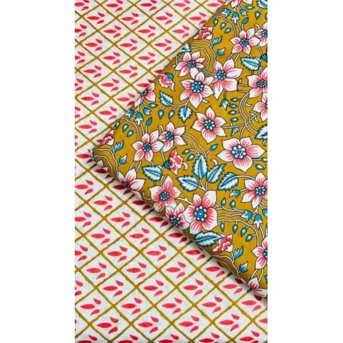 100 Gsm Screen Printed Cotton Fabric For Garments