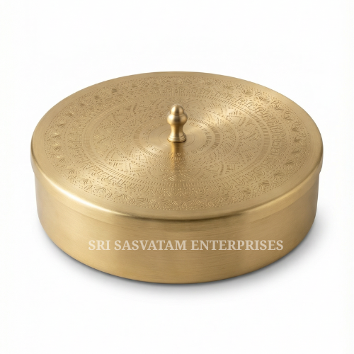 Brass Masala Box Engraved Lid - Water Resistant: No
