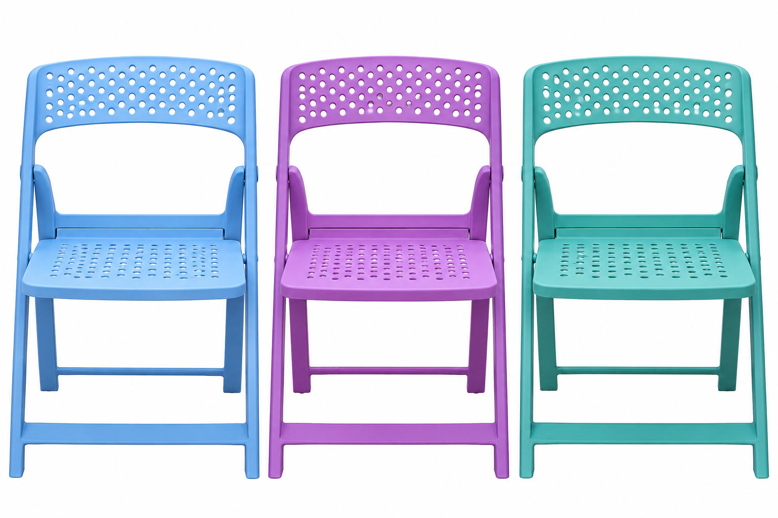 Foldable Plastic Chair - Color: Blue