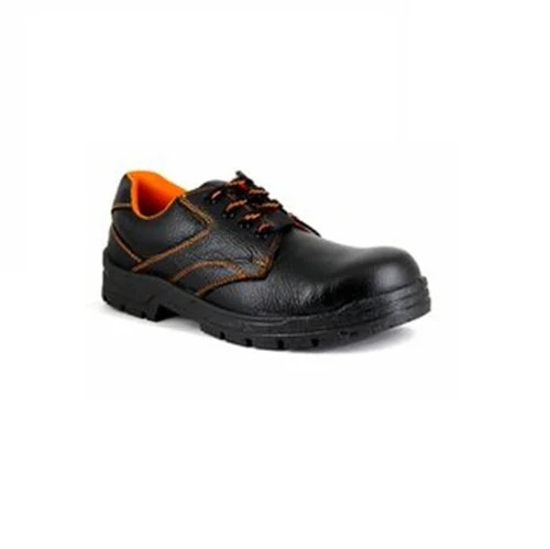 Mens Black Leather Safety Shoes