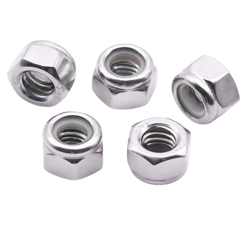 Silver Aluminium Nylock Nut