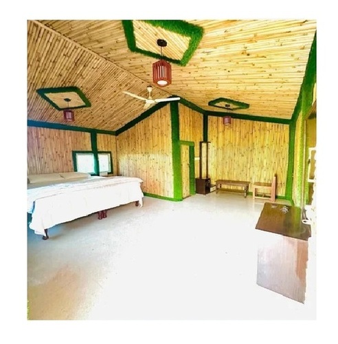 Thatch Roof Farm House Bamboo Huts - Wooden Material, 600 Sq Ft, Brown, Single Storey | Semi Furnished, One Wooden Door, Three Windows
