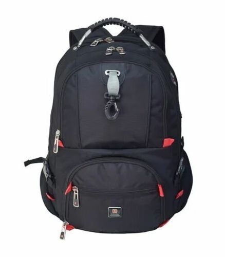 Water Resistant Black Polyester Backpack