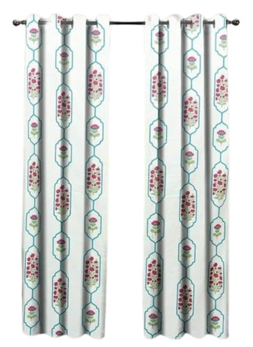 7 Ft Printed Cotton Door Curtains
