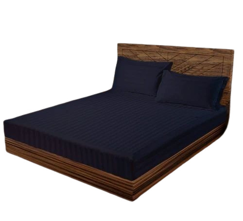 Dark Blue Cotton Double Bed Sheet