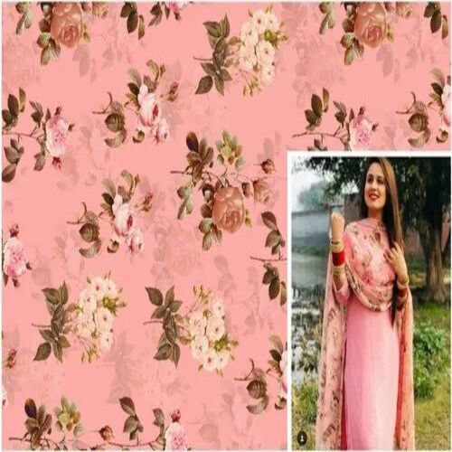 Fancy Rayon Printed Fabric - Color: Multicolor