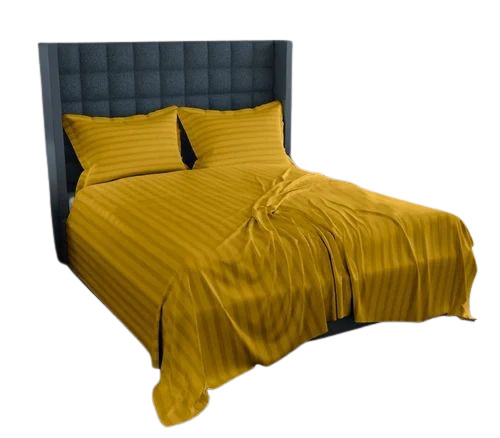 Golden Color Flat Cotton Double Bed Sheet