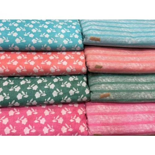 Ladies Bandhani Printed Cotton Ethnic Wear Dress Fabric - 1 Meter, Multicolor, 100 GSM | Light Weight, Soft, Comfortable, Washable