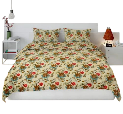 Pure Cotton King Size Floral Printed Bedsheet