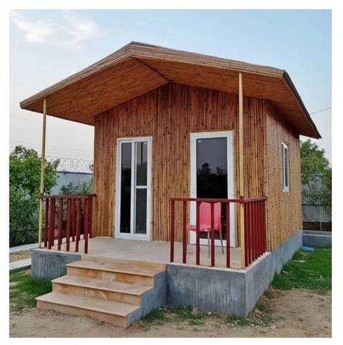 Residential Bamboo Huts - Steel and Wooden Materials, 450 sqft, Brown | Thatch Roof, Sandwich Panel Walls, Semi Furnished
