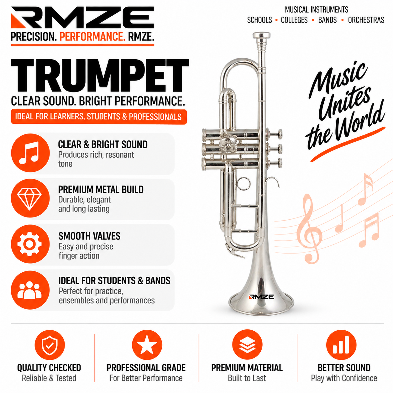 Silver Trumpet Musical Instrument - Application: Wedding Ceremony