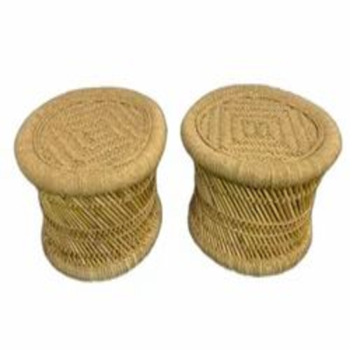 01 Natural Bamboo Large Size Mudha Stool Set