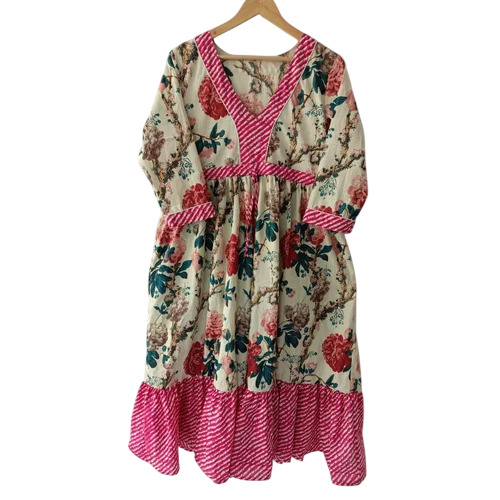 145 Gsm Printed Cotton Midi Dress