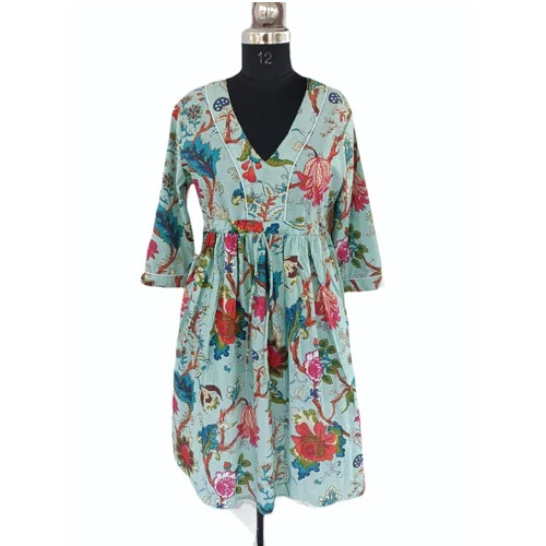 280 Gsm Printed Cotton Midi Dress
