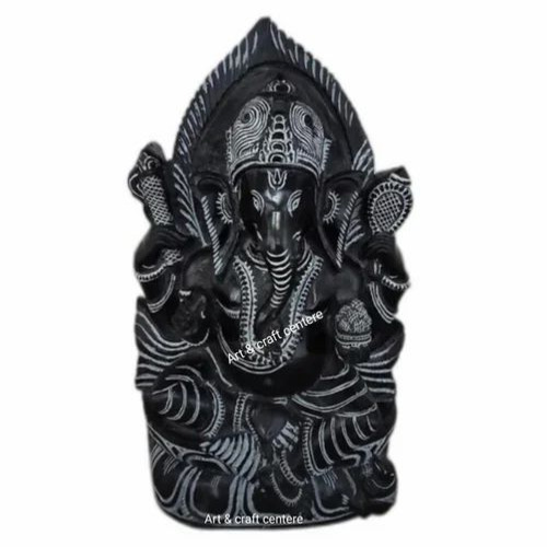 Black Ganesh Stone Statue