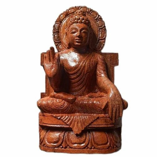 Brown Stone Buddha Statue