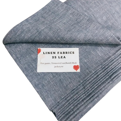 Gray 25 Lea 100% Pure Linen Fabric