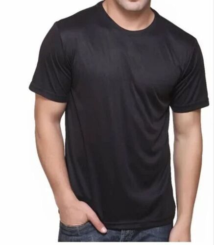 Men Black Color Plain T Shirt