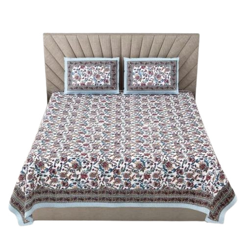 Multicolor Printed Double Bedsheet - Polycotton King Size, Multi Color | Lightweight, Wrinkle Resistant, Shrink Resistant