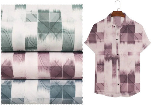 Printed 119 Mens Cord Lycra Shirting Fabric