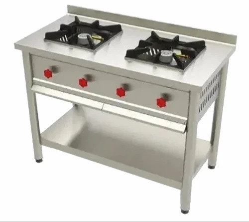 Stainless Steel Two Burner Cooking Range