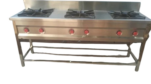 Steel Three Burner Cooking Range
