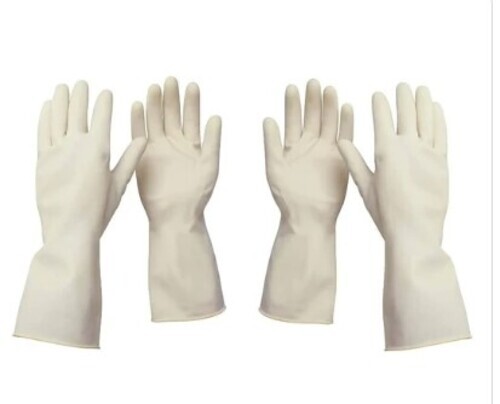 White Rubber Hand Gloves