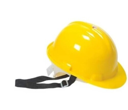Yellow Construction Safety Helmet - Plastic, Standard Size, Yellow Half Face | Crack Proof, Tested Quality, Comfortable