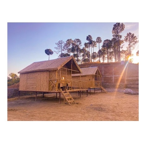 A Type Roof Bamboo House Cottage