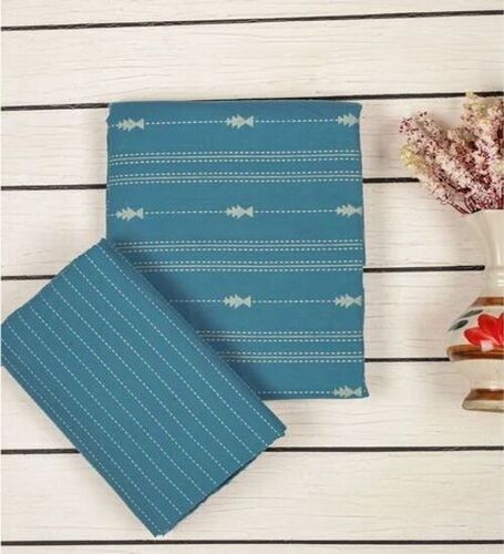 Blue Cotton Woven Mix Match Ladies Suit Fabric
