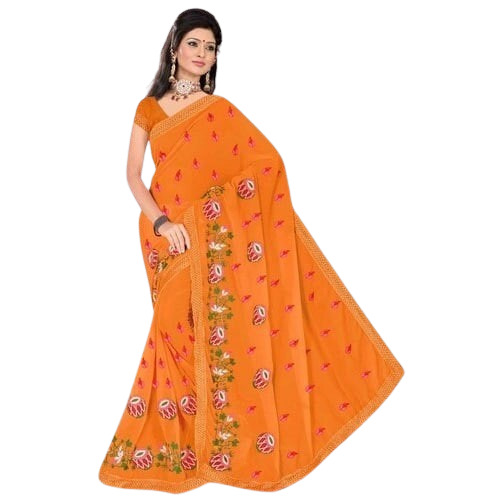 Embroidered Cotton Saree