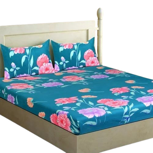 Floral Printed Cotton Double Bed Sheets