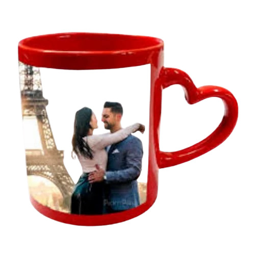 Heart- Handle Photo Printed Ceramic Coffee Mug