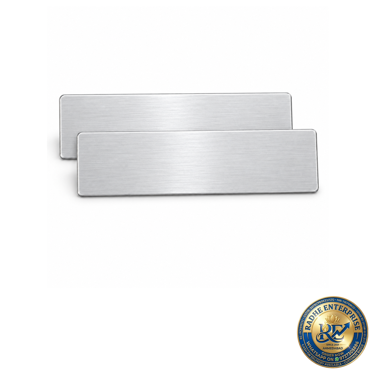 Silver Aluminium Sublimation Name Plate Blank 75 x 20 mm