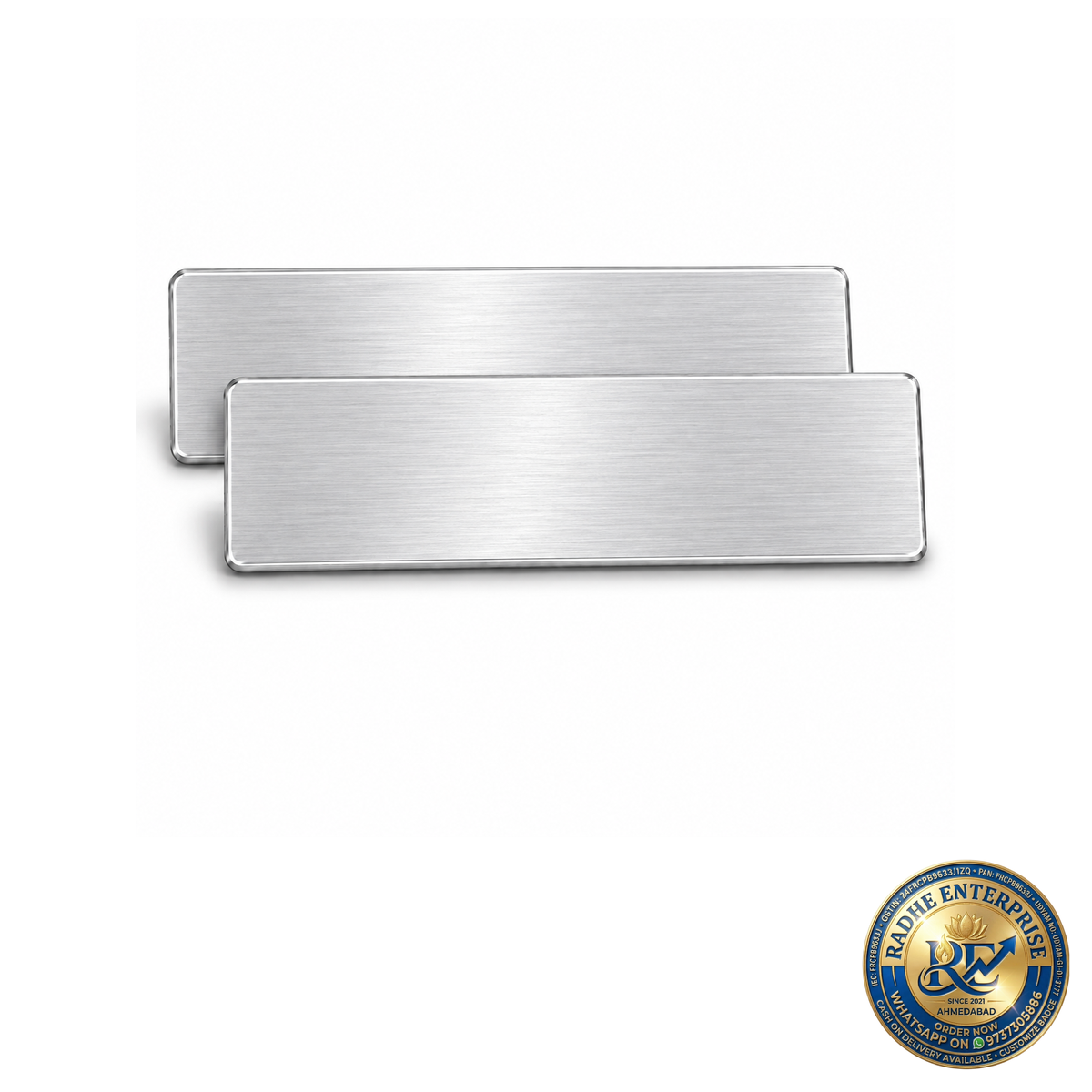 Silver Aluminium Sublimation Name Plate Blank 80 X 23 Mm