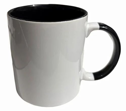White And Black Plain Ceramic Coffee Mug