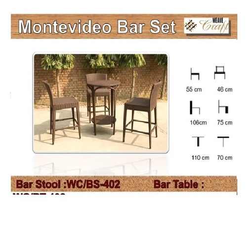 Wicker Bar Chair Table Set