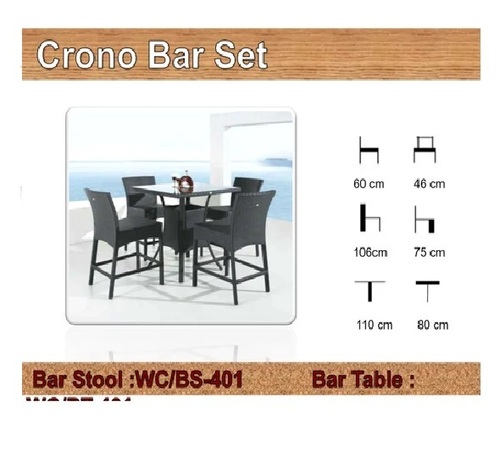 Wicker Dining Bar Chair Table Set