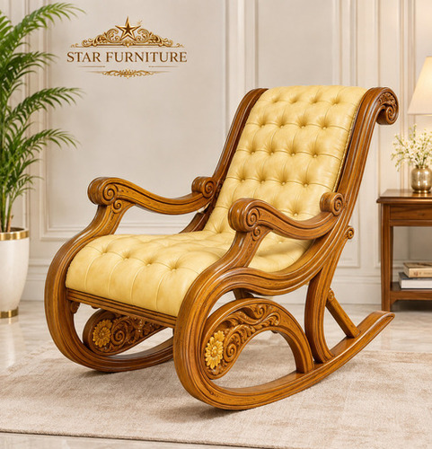 Baroque Teak Wood Rocking Chair - Brand Name: Star Furniture