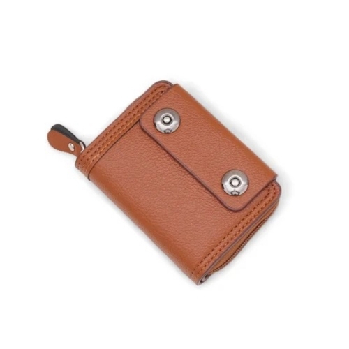 Black Men Compact Leather Card Holder Wallet
