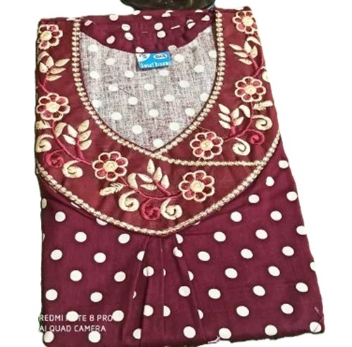 Gujri Print Fancy Piping Nightgown