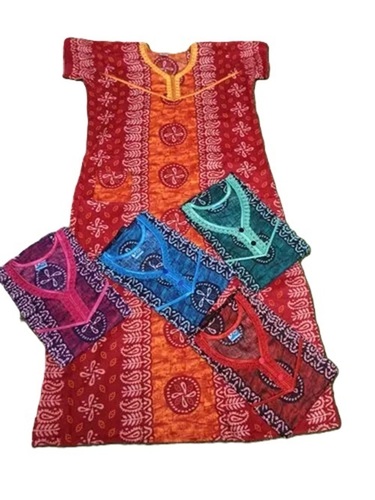 Ladies Red Cotton Printed Nighty