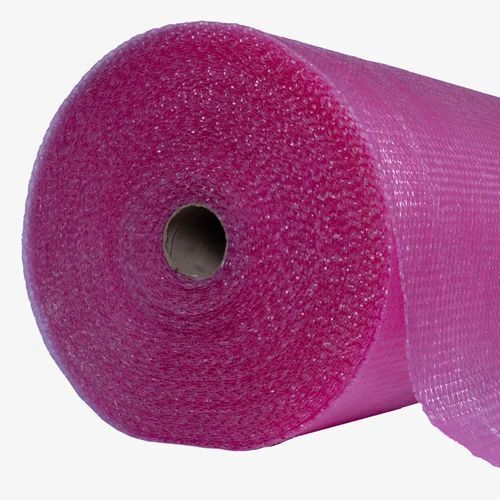 Pink Air Bubble Packaging Roll